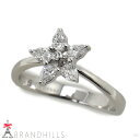 デビアス ダイヤモンド 0.31ct リング コサージュ K18金 750WG ホワイトゴールド 指輪 #11 極美品 【中古】(4)
