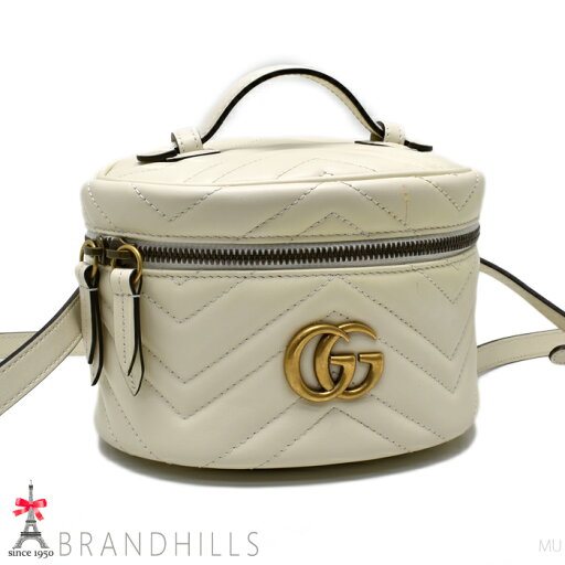 グッチ バックパック レディース GGマーモント キルティングレザー ホワイト リュックサック ミニ 598594 GUCCI 良品 【中古】 グッチ バックパック レディース GGマーモント キルティングレザー ホワイト リュックサック ミニ 598594 GUCCI 良品 【中古】