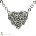 ヴァンドーム 青山 ダイヤモンド 0.19ct ネックレス K18金 750WG ホワイトゴールド ハートモチーフ VENDOME 美品 【中古】(4)