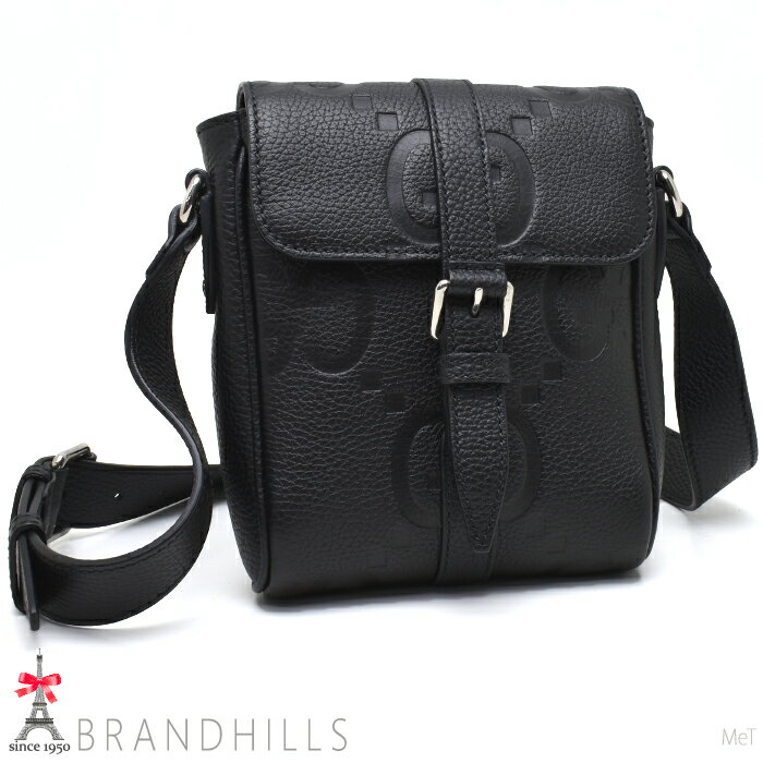 グッチ ショルダーバッグ スモールメッセンジャー ジャンボGG レザー ブラック 460235 GUCCI 美品 【中古】