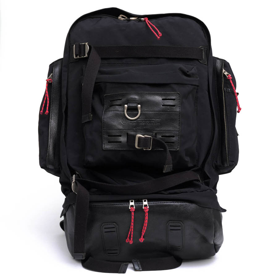 master-piece リュック マスターピース 4034013 Large Tramp Backpack STUSSY ステューシ コラボ NCクロス ヌメ革 牛革 デイパック 【中古】