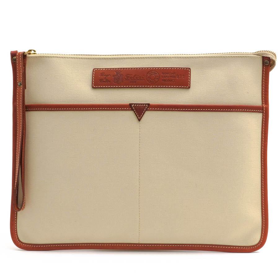 Felisi セカンドバッグ/クラッチバッグ フェリージ 971 コットンキャンバス 牛革 A4サイズ収納可 【中..