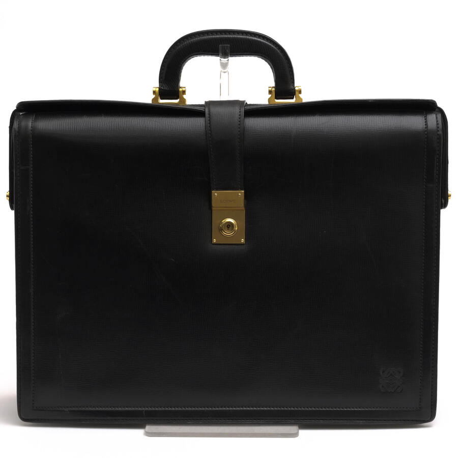 良品◎鍵付◎LOEWE ロエベ ブリーフケース ビジネスバッグ 黒 ブラック
