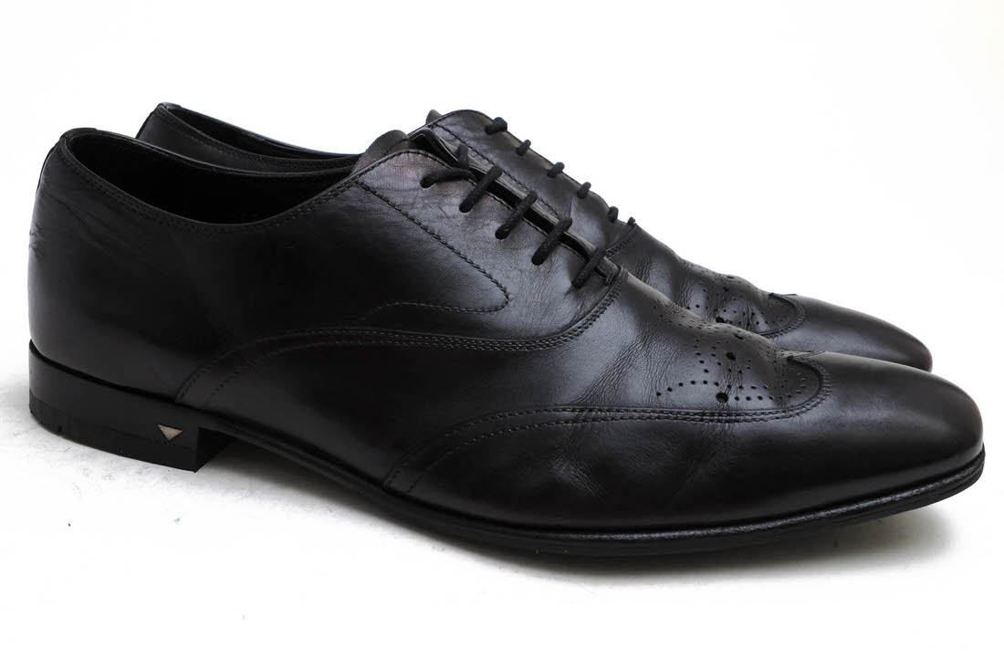 PRADA ビジネスシューズ プラダ 073 牛革 カーフ メダリオン ウイングチップ 【中古】