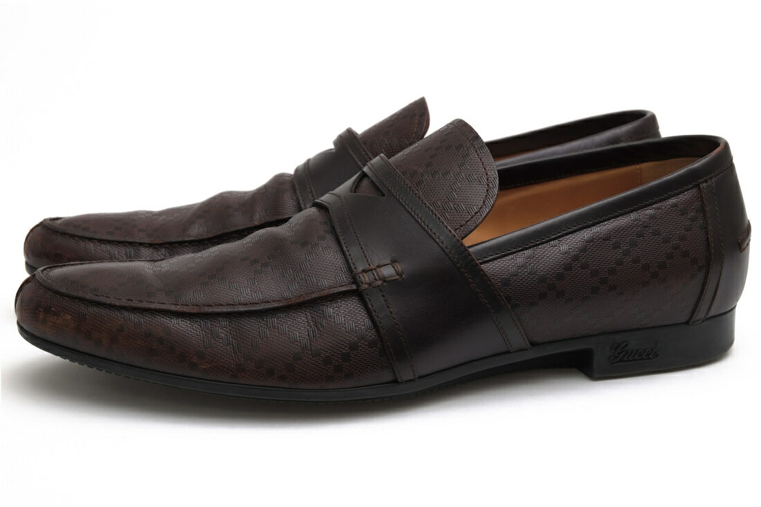gucci///////////////\\\' - GUCCI コインローファー グッチ 245583 Anderson Diamante Penny Loafer カーフレザー 牛革 ディアマンテ柄 スリッポン 【中古】