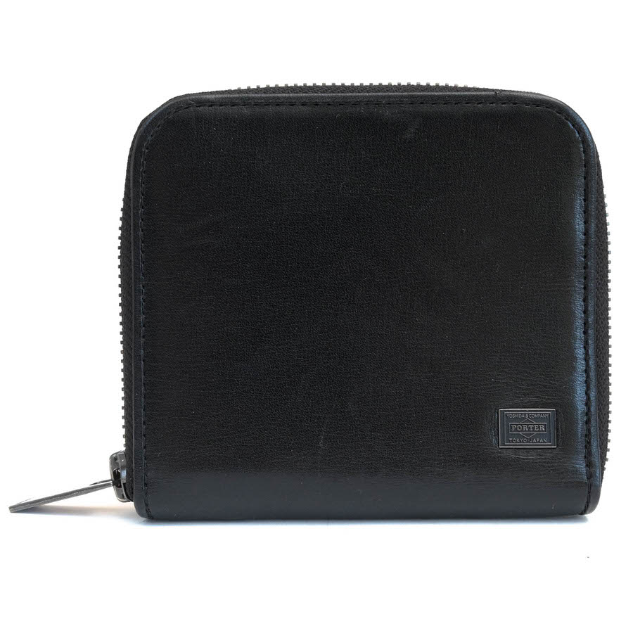 PORTER 財布 ポーター 吉田カバン 179-03868 PLUME WALLET プリュム コンビネーション鞣し 牛革 キップ 二つ折り 小銭入れあり ラウンドジップ ラウンドファスナー 【中古】