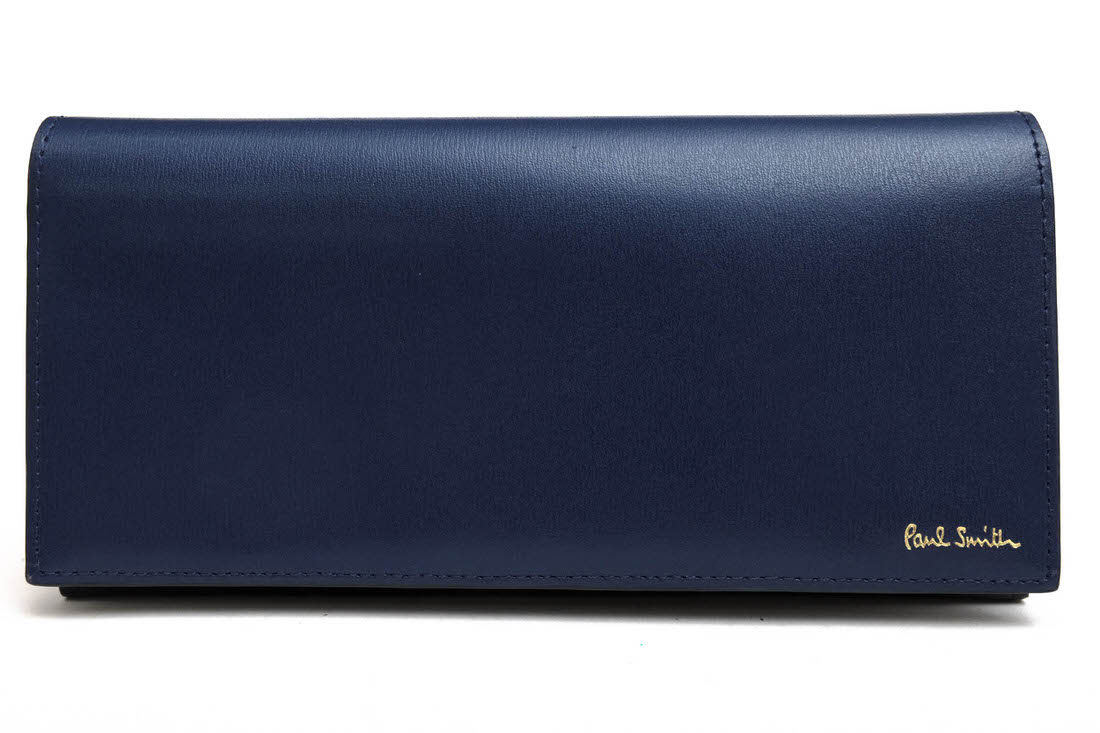 Paul Smith 長財布 ポールスミス PSN306 CITY EMBOSS WALLET シティエンボス スプリットレザー パルメラートエンボス加工 小銭入れあり 二つ折り 【中古】