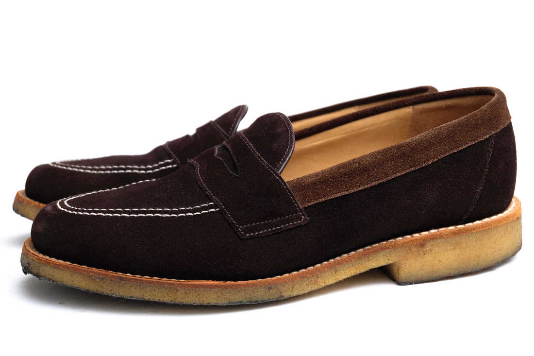 Loake コインローファー ローク R436DK/TS 牛革 クレープソール スリッポン 【中古】