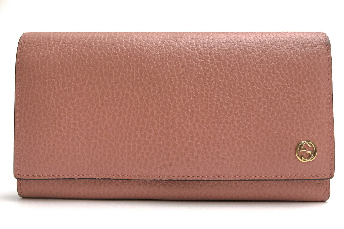 gucci///////////////\\\' - GUCCI 長財布 グッチ 449279 インターロッキング コンチネンタル チェルシー DOLLAR CALFカーフ 牛革 小銭入れあり 二つ折り シボ革 シュリンクレザー 【中古】
