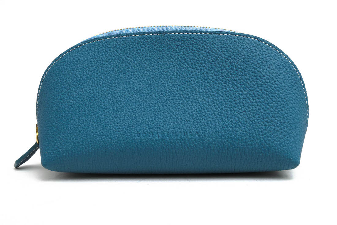 BONAVENTURA その他小物 ボナベンチュラ BPOT1 コスメティックポーチ シュリンクレザー スモール 牛革 ブルーシアン コスメポーチ シボ革 シュリンクレザー 【中古】