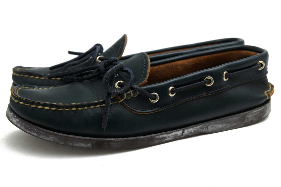 YUKETEN デッキシューズ ユケテン Camp Moccasin CXL Intense Blue 米国ホーウィン社クロムエクセル スリッポン 【中古】