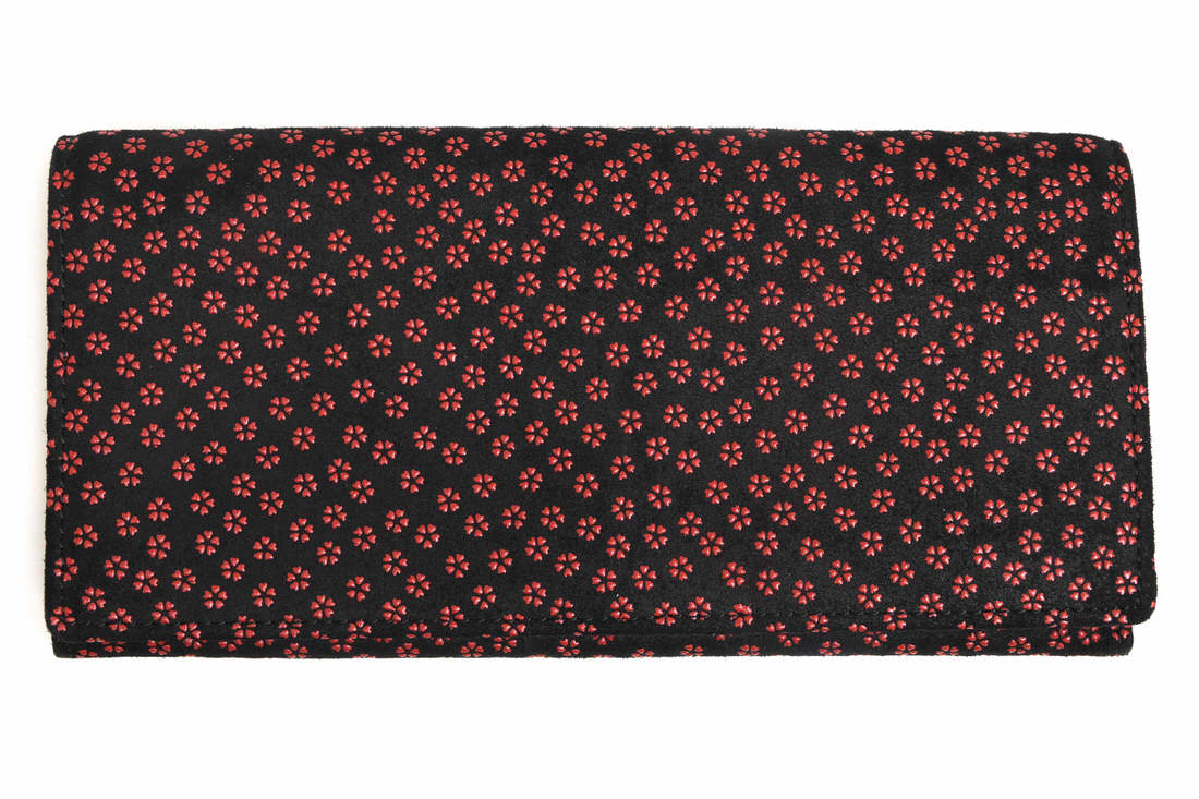 INDEN-YA 長財布 印傳屋 印伝 鹿革 漆塗り 小銭入れあり 【中古】