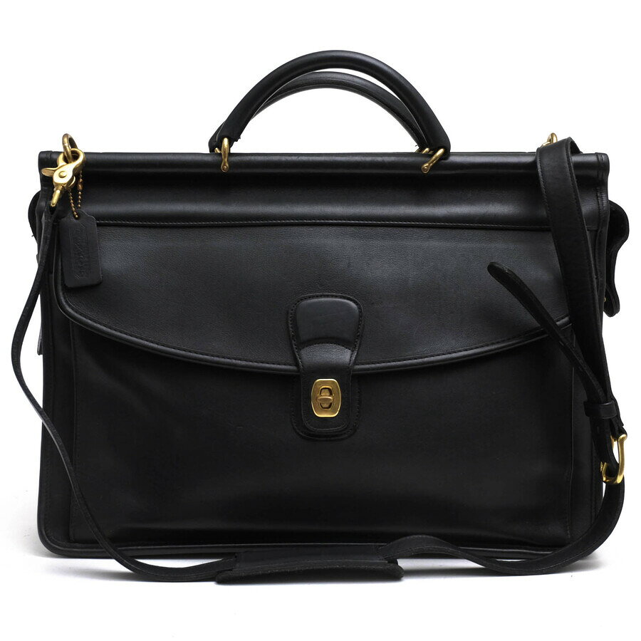 BRANDINGの全商品で利用可↓↓1%OFFクーポン↓↓COACH コーチ ビジネスバッグ メンズ 5213 Lenox Briefcase レノックス グラブタン カウハイドレザー 牛革商品説明1941年、アメリカ、ニューヨークのマンハッタン、小さなロフトで生まれたコーチは、今や女性と男性のための洗練された高級ハンドバッグ、アクセサリー、ギフトを扱う、代表的なファッション・アクセサリー・ブラントになりました。シンプルでいて、機能的なバッグ。伝統のレザー商品から、新しい素材とレザーの組み合わせ、パステルカラーや原色などを積極的に取り入れ、スタイリッシュブランドへと変貌をとげた「COACH」。現在、世界25ヶ国以上の国々で事業を展開しているコーチは、「高い品質」「揺るぎない本物志向」「優れた価値」の伝統を忠実に守るグローバル・ブランドです。何十年もの間、コーチはクラフツマンシップの伝統を忠実に守り続けてきました。歴史と伝統に対するブランドの忠誠心は変わりません。コーチでは職人が中心にあり、彼らのクオリティへの献身がコーチ・ブランドを活気づけてきました。アメリカを代表する老舗ハンドバッグブランドとして、これからも世界中の人々に愛され続けていくことでしょう。2本の屋根棒に吊り下げられた構造のダブルレザーハンドルが特徴のブリーフケース。シングルガセットのジップトップ、フロントにはフラップポケットが備えられたデザイン。クラシカルなグラブタンレザーは革の魅力がにじみ出る肉厚な素材。商品詳細◆ブランド名　COACH◆サイズ詳細　横幅 約42cm、縦幅 約29cm、マチ 約10cm、ショルダー長さ最大 約105cm◆仕様　ポケット×5 ファスナーポケット×1 カードポケット×1 ペンホルダー×3◆特徴　棒屋根 2WAY ショルダーバッグ◆型番　5213 Lenox Briefcase レノックス◆生産国　USA◆素材　上質な革 レザー◆素材詳細　グラブタン カウハイドレザー（牛革）◆色　ブラック 黒◆商品状態　中古品-良い◆付属品　ショルダーストラップ