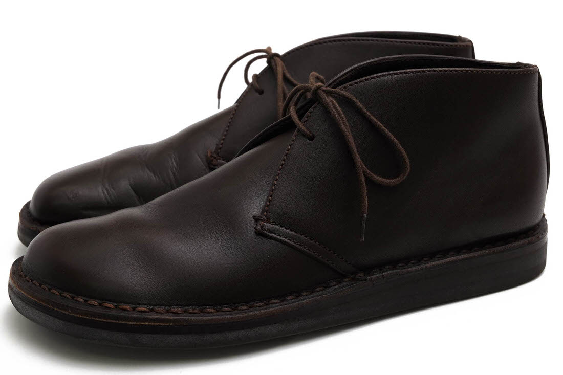 PRADA チャッカブーツ プラダ PSU644 牛革 カーフ フラットソール プレーントゥ 【中古】