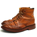 Tricker's レースアップブーツ トリッカーズ M2508 MALTON モールトン Brogue Boots カーフ 牛革 ダブルソール カントリーブーツ ウイングチップ 定番 グッドイヤーウェルト製法 【中古】