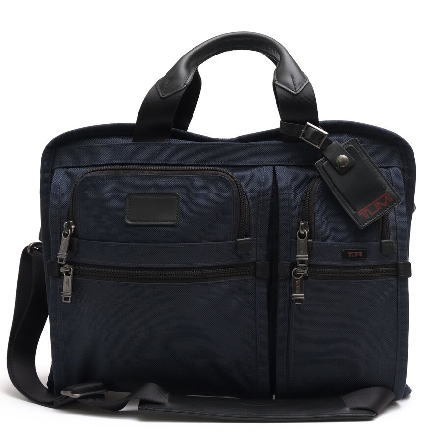 TUMI ビジネスバッグ トゥミ 26301NVYO Compact Large Screen Computer Brief バリスティックナイロン ナパレザー 牛革 A4サイズ収納可 ノートPC収納可 2WAY ショルダーバッグ 定番 