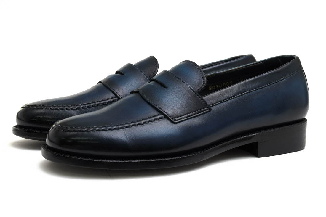 Mon Model コインローファー モンモデル S03JG05 イタリア産牛革 パティーヌ 千手染 スリッポン レザーソール グッドイヤーウェルト製法 【中古】