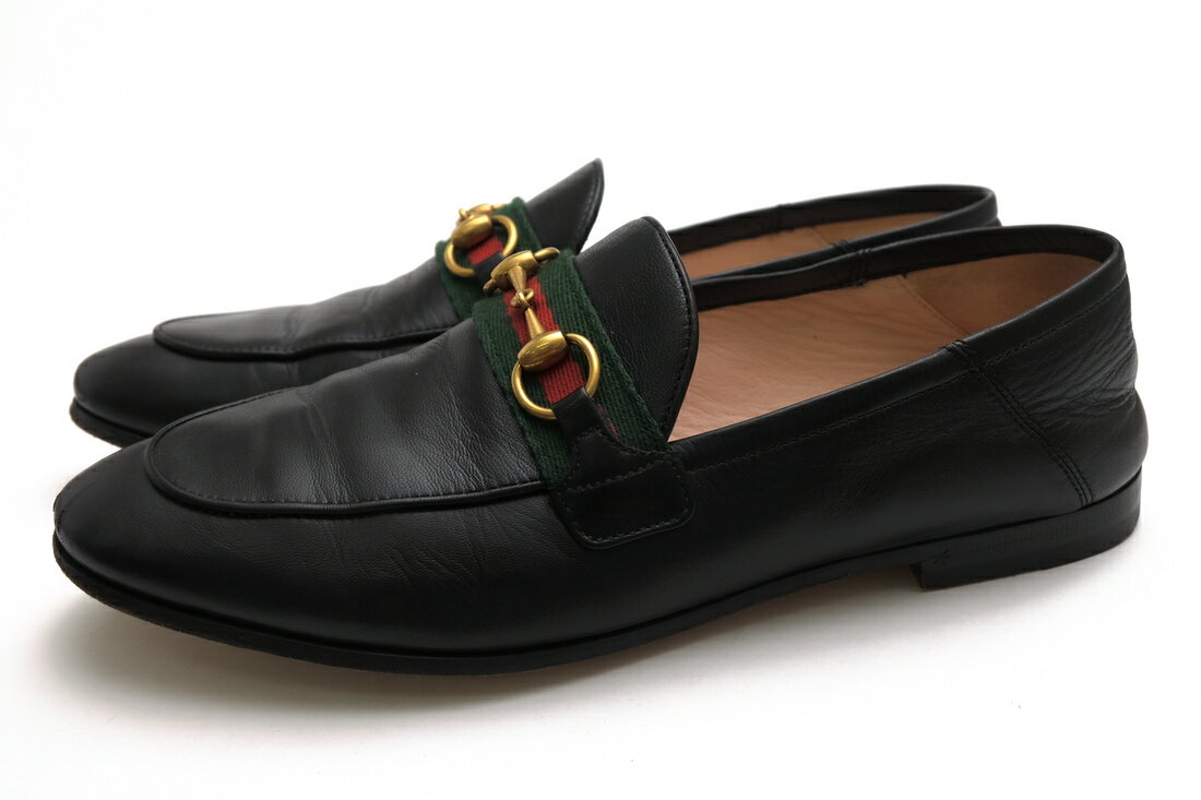 gucci///////////////\\\' - GUCCI ビットローファー グッチ 631619 Slip On Loafer with Web White Leather カーフレザー 牛革 ホースビットローファー スリッポン 【中古】