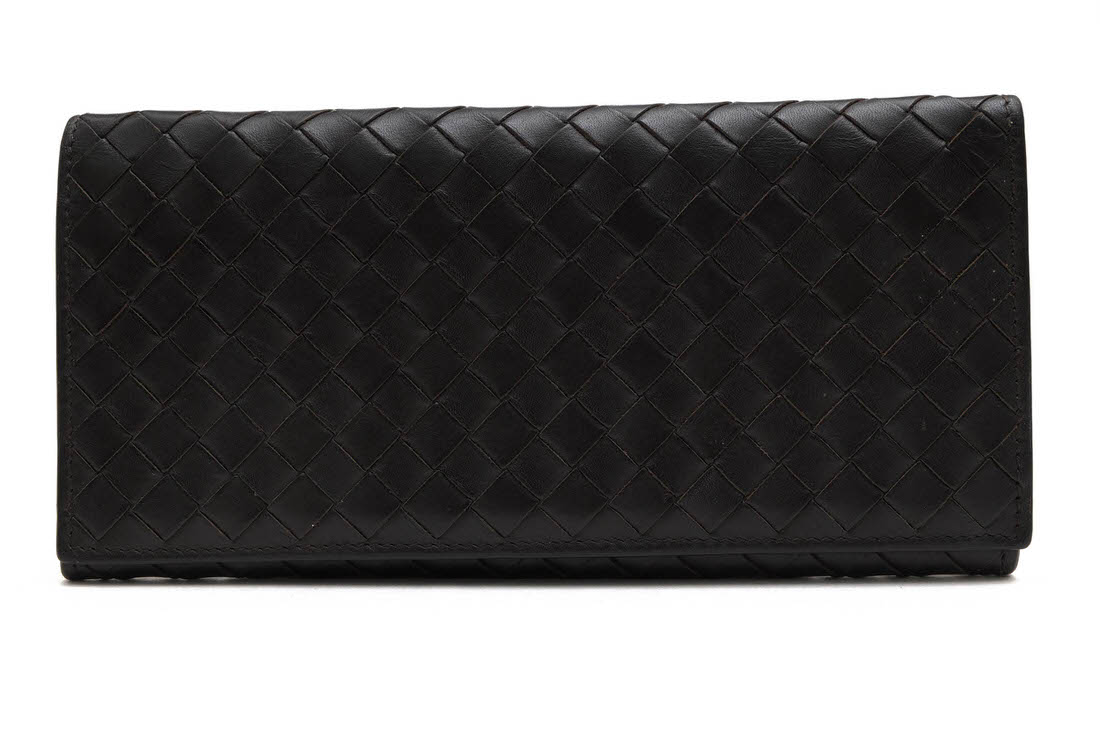 BOTTEGA VENETA 長財布 ボッテガヴェネタ 120697-V4651 牛革 カーフ メッシュ・イントレチャート 小銭入れなし 札入れ ユニセックス 男女兼用 【中古】