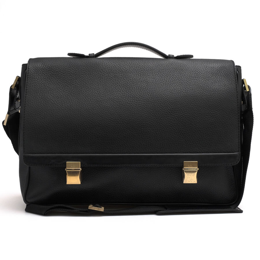 Dunhill ビジネスバッグ ダンヒル LE6060A CONNAUGHT コンノート タンブルレザー 牛革 フラップ式 シボ革 シュリンクレザー 2WAY ショルダーバッグ 