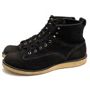 BRANDINGの全商品で利用可↓↓1%OFFクーポン↓↓RED WING レッドウィング ワークブーツ メンズ 2900 6inch LINEMAN BOOTS ラインマン Black Abilene Roughout ブラック アビレーン ラフアウト 牛革商品説明1905年、アメリカミネソタ州のレッドウィングという街で、チャールズ・ベックマンが14人の仲間と共に「RED WINGShoe Company」という名の小さな工場を設立。現在でも、アメリカ国内での生産にこだわり、本格的な作りに相反した控えめの値段設定などの条件が重なり、世界中のワークブーツを代表するブランドへと成長した。現在では、赤い羽根がロゴマークとして用いられている。日本では、レッドウィングジャパン (RED WINGJapan) が輸入や企画・生産などを執り行っており、アメリカのレッドウィング社とは型番やモデルが違うものとなっている。20世紀初め頃、躍動するアメリカのライフラインを確保する電線工【ラインマン】は最も危険な仕事とされていました。高所での作業の安全性を確保するため、つま先近くまでシューレースが施され、足をしっかりホールドできる設計となっております。当時のラインマン達がこのブーツを選んだため、【ラインマンブーツ】として名づけられました。商品詳細◆ブランド名　RED WING◆サイズ表記　US9.5◆日本サイズ参考　約27.5cm◆サイズ詳細　アウトソール靴底全長 約31.5cm、アウトソール靴底幅 約10.5cm、ヒール高さ 約2.5cm、ブーツ高さ 約14cm◆仕様　ワイズD◆特徴　トラクショントレッドソール プレーントゥ グッドイヤーウェルト製法◆型番　2900 6inch LINEMAN BOOTS ラインマン◆生産国　USA◆素材　上質な革 スエードレザー◆素材詳細　Black Abilene Roughout ブラック アビレーン ラフアウト（牛革）◆色　ブラック 黒◆商品状態　中古品-良い