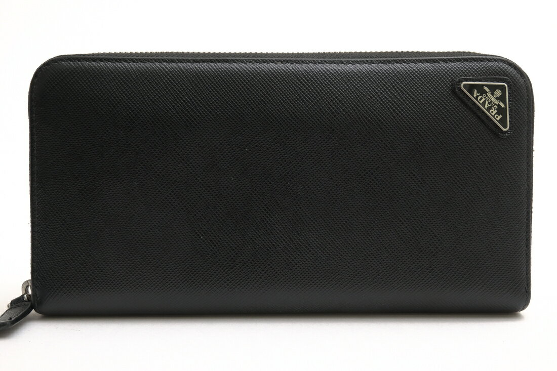 PRADA 長財布 プラダ 2ML317 QHH PORTAFOGLIO LAMPO SAFFIANO TRIANG サフィアーノ 牛革 ロゴ金具 小銭入れあり ユニセックス 男女兼用 ラウンドジップ ラウンドファスナー 