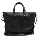 COACH ビジネスバッグ コーチ F70455 Graham Leather Zip Business Tote グラム レザー ジップ ビジネストート 牛革 ミニシグネチャー柄 2WAY ショルダーバッグ 【中古】