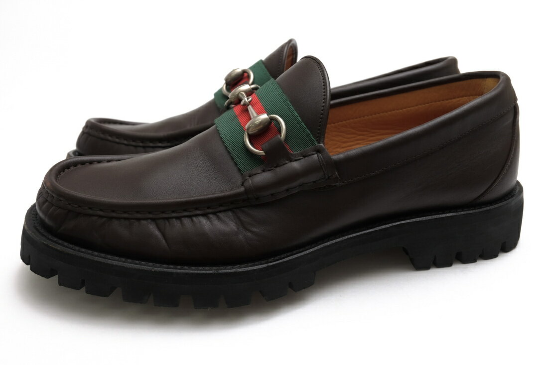gucci///////////////\\\' - GUCCI ビットローファー グッチ 496246 ARPA0 1098 Horsebit Loafers カーフレザー 牛革 ホースビットローファー 定番 【中古】