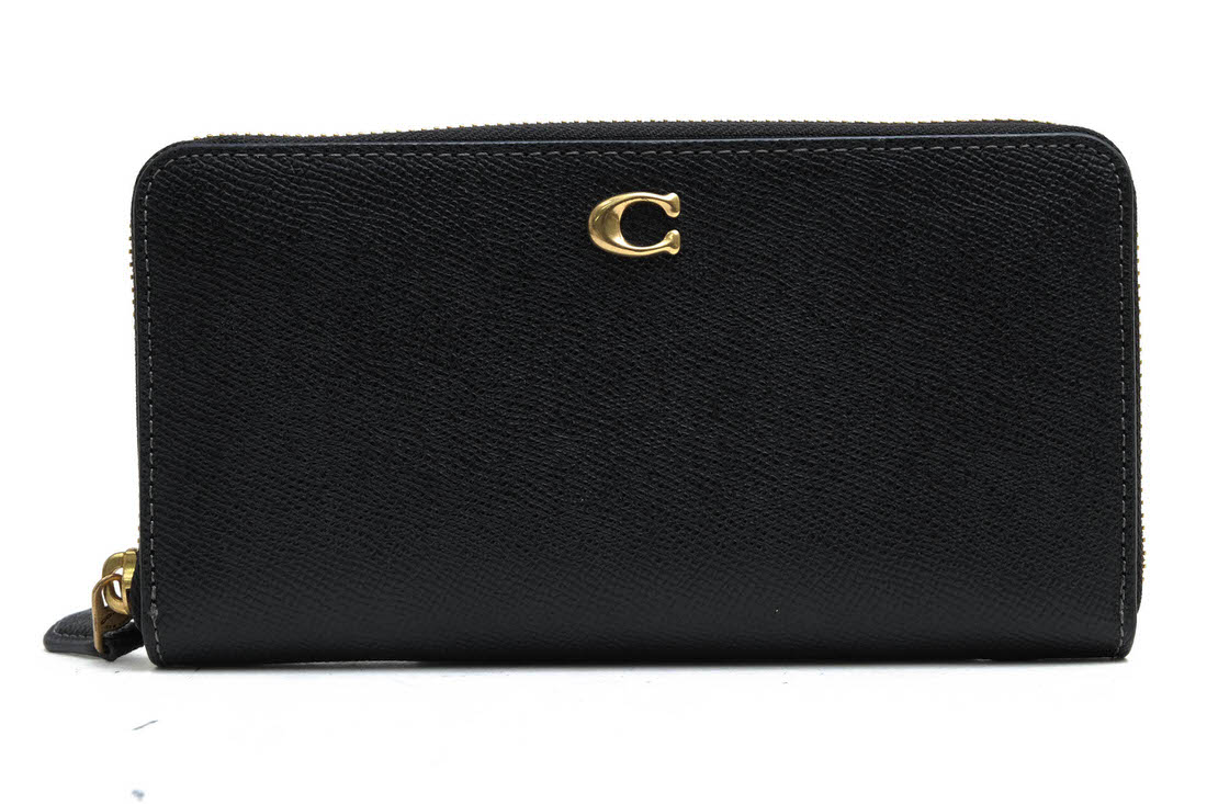 ○コーチ COACH クロスグレインレザー 牛革 長財布 CC953 ACCORDION ZIP WALLET 小銭入れあり ラウンドジップ ラウンドファスナー  中古 w8224_1.jpg