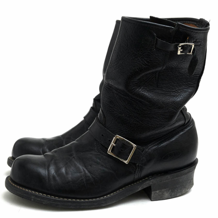 SHIPS エンジニアブーツ シップス 71001 N04216 ENGINEER BOOTS vanson Leather バンソンレザー 牛革 GENERAL SUPPLY プレーントゥ 【中古】