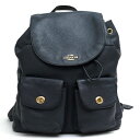 COACH リュック コーチ F29008 Billie Pebbled Leather Backpack ビリー ペブルドレザー バックパック ペブルドレザー 牛革 巾着型 シボ革 シュリンクレザー 【中古】