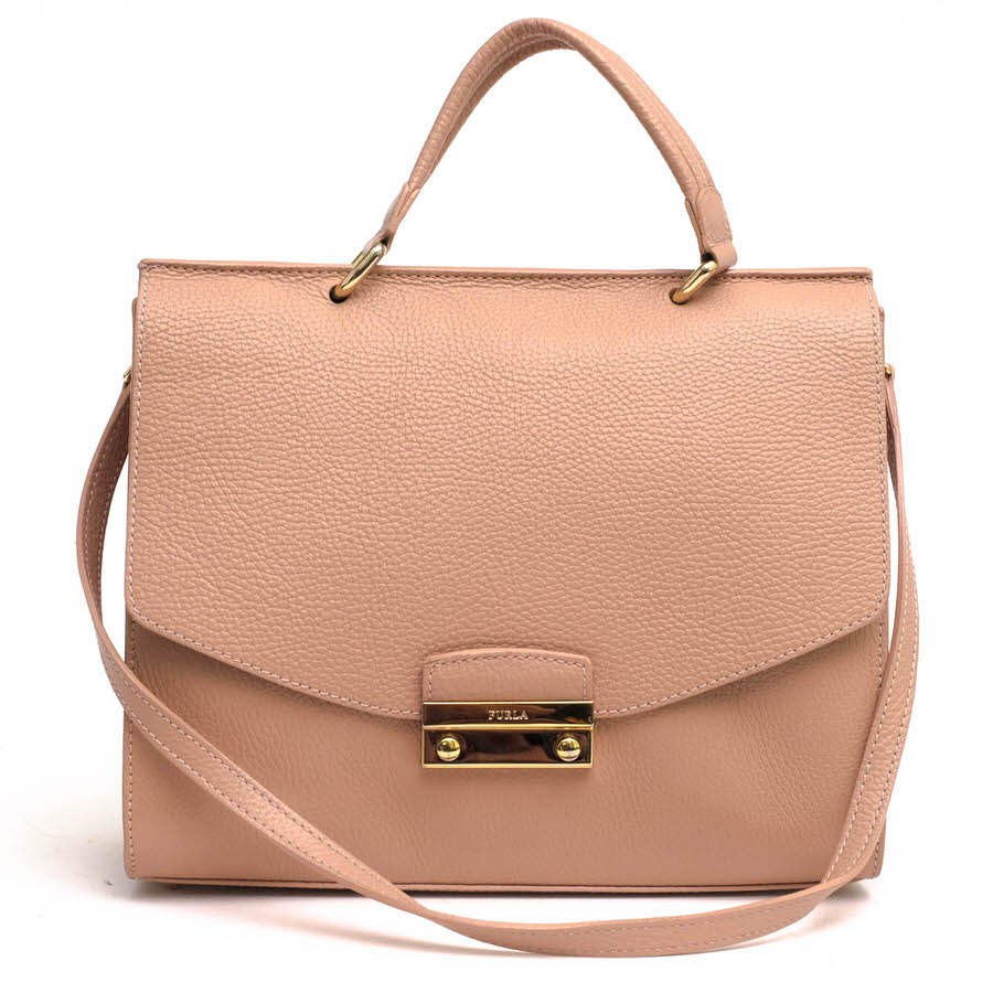 FURLA ハンドバッグ フルラ JULIA M TOP HANDLE ジュリア ミディアム 牛革 2WAY ショルダーバッグ シボ革 シュリンクレザー 【中古】