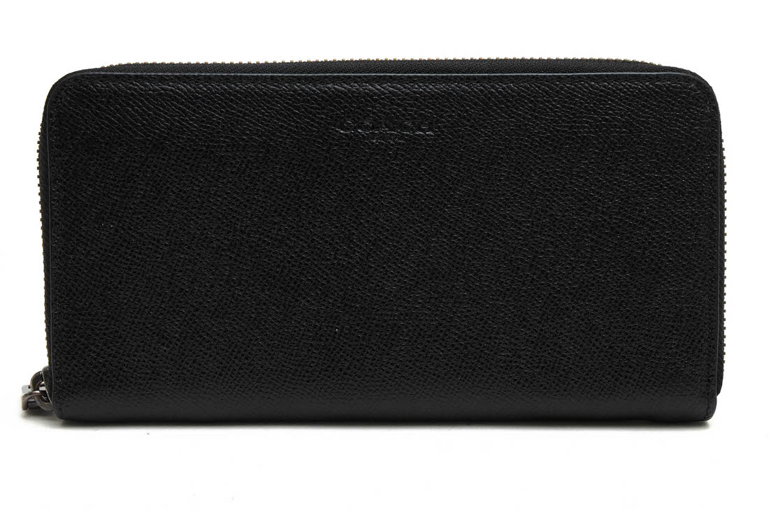 COACH 長財布 コーチ F58107 Accordion Wallet In Crossgrain Leather アコーディオン ウォレット クロスグレインレザー 牛革 小銭入れあり ラウンドジップ ラウンドファスナー 【中古】