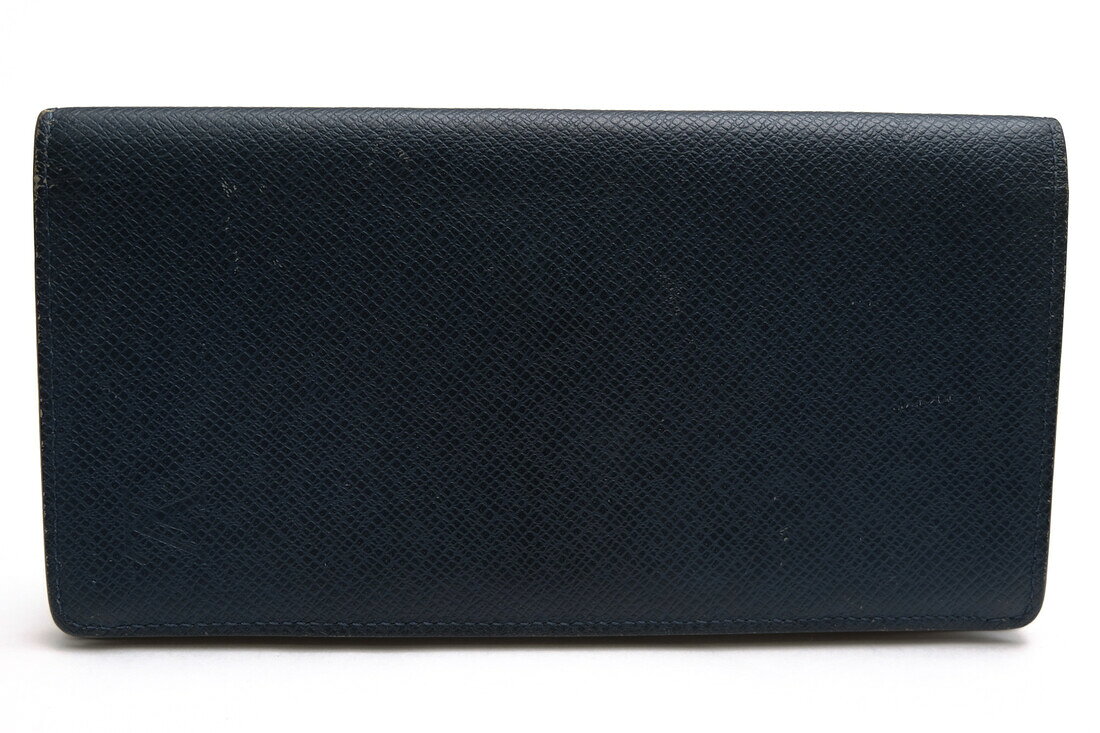 Louis Vuitton 長財布 ヴィトン M33404 Taiga Portefeuille Long タイガ ポルトフォイユ ロング グレイン型押し牛革 オセアン 札入れ 小銭入れなし 札入れ 二つ折り 【中古】