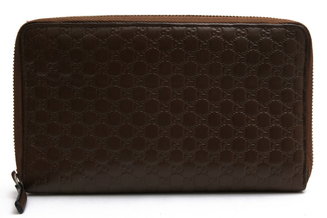 gucci///////////////\' - GUCCI 長財布 グッチ 391465 マイクログッチシマ型押しレザー 牛革 オーガナイザー 小銭入れあり ラウンドジップ ラウンドファスナー 【中古】