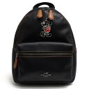 COACH リュック コーチ F59837 Mini Charlie Leather Backpack チャーリー バックパック Disneyn Mickey ディズニー グラブ カーフ 牛革 ミッキーマウス デイパック 【中古】