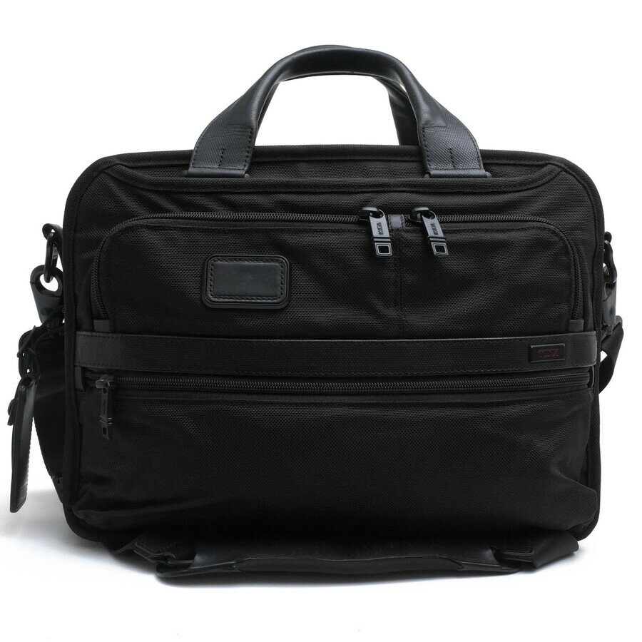 TUMI ビジネスバッグ トゥミ 26120D2 Alpha Ballistic Business Small Screen Expandable Laptop Brief スモールスクリーン エクスパンダブル ラップトップ ブリーフ FXTバリスティックナイロン ナパレザー 牛革 2WAY ショルダーバッグ ノートPC収納可 【中古】