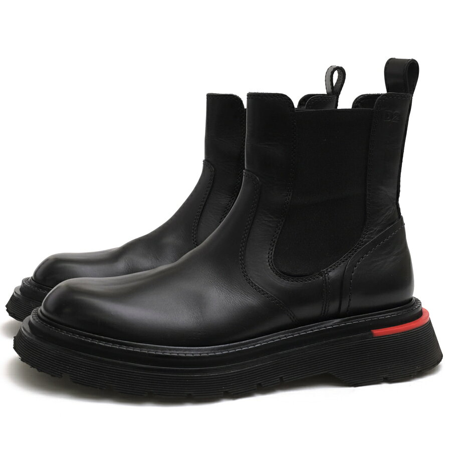 DSQUARED2 サイドゴアブーツ ディースクエアード ABM0090 01500001 2124 Rider Chelsea Boots カーフレザー 牛革 【中古】