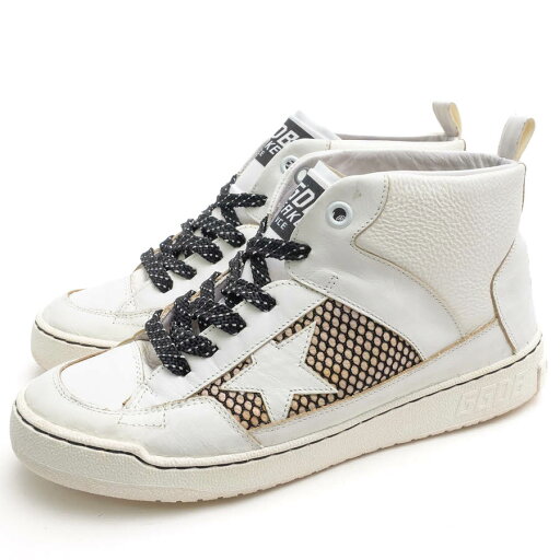 Golden Goose ハイカットスニーカー ゴールデングース NOAH ノアー 牛革 カーフ バスケットボールシューズ ヴィンテージ加工 【中古】 Golden Goose ハイカットスニーカー ゴールデングース NOAH ノアー 牛革 カーフ バスケットボールシューズ ヴィンテージ加工 【中古】