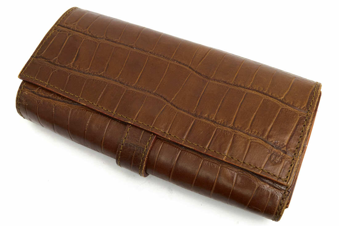 Felisi 長財布 フェリージ 3005/SA コロコロ 小銭入れあり クロコ型押し ユニセックス 男女兼用 【中古】