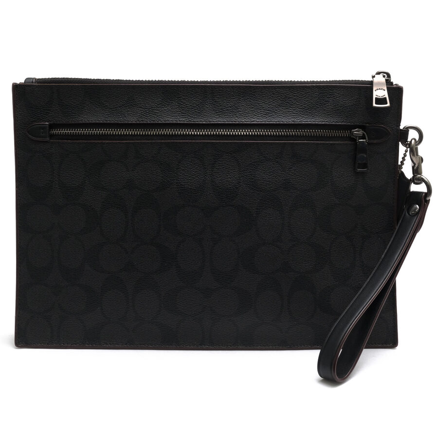 BRANDINGの全商品で利用可↓↓1%OFFクーポン↓↓COACH コーチ セカンドバッグ/クラッチバッグ メンズ 73148 Structured Pouch In Signature Canvas ストラクチャード ポーチ シグネチャーキャンバス 一部牛革商品説明1941年、アメリカ、ニューヨークのマンハッタン、小さなロフトで生まれたコーチは、今や女性と男性のための洗練された高級ハンドバッグ、アクセサリー、ギフトを扱う、代表的なファッション・アクセサリー・ブラントになりました。シンプルでいて、機能的なバッグ。伝統のレザー商品から、新しい素材とレザーの組み合わせ、パステルカラーや原色などを積極的に取り入れ、スタイリッシュブランドへと変貌をとげた「COACH」。現在、世界25ヶ国以上の国々で事業を展開しているコーチは、「高い品質」「揺るぎない本物志向」「優れた価値」の伝統を忠実に守るグローバル・ブランドです。何十年もの間、コーチはクラフツマンシップの伝統を忠実に守り続けてきました。歴史と伝統に対するブランドの忠誠心は変わりません。コーチでは職人が中心にあり、彼らのクオリティへの献身がコーチ・ブランドを活気づけてきました。アメリカを代表する老舗ハンドバッグブランドとして、これからも世界中の人々に愛され続けていくことでしょう。コーチ定番のシグニチャーコーテッドキャンバスにレザーハンドルをデザインし、型押しロゴがスタイリッシュなモデル。内側にはマルチファンクションポケットがあります。ファブリック製のライニングでジップトップクロージャーが付いており、外側にはジップポケットがあります。商品詳細◆ブランド名　COACH◆サイズ詳細　横幅 約30cm、縦幅 約20.5cm、マチ 約6cm◆仕様　ポケット×2 ファスナーポケット×1◆特徴　シグネチャー柄◆型番　73148 Structured Pouch In Signature Canvas ストラクチャード ポーチ シグネチャーキャンバス◆素材　上質なPVC×革レザー◆素材詳細　シグニチャーコーテッドキャンバス × 牛革◆色　グレー 灰色◆商品状態　中古品-良い