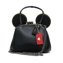 COACH ハンドバッグ コーチ MC-10215 Disney Mickey ディズニー ミッキーマウス 牛革 チェーンショルダーバッグ がま口 2WAY ショルダーバッグ 【中古】