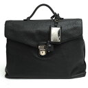 DOLCE＆GABBANA ビジネスバッグ ドルガバ BW0136 A6R31 牛革 フラップ式 シボ革 シュリンクレザー 【中古】