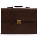 TRUSSARDI ビジネスバッグ トラサルディ グレイン型押し牛革 A4サイズ収納可 【中古】