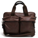 COACH ビジネスバッグ コーチ 70859 Thompson Slim Leather Commuter トンプソン レザー スリム コミューター X スパイロレザー 牛革 2WAY ショルダーバッグ シボ革 シュリンクレザー 【中古】