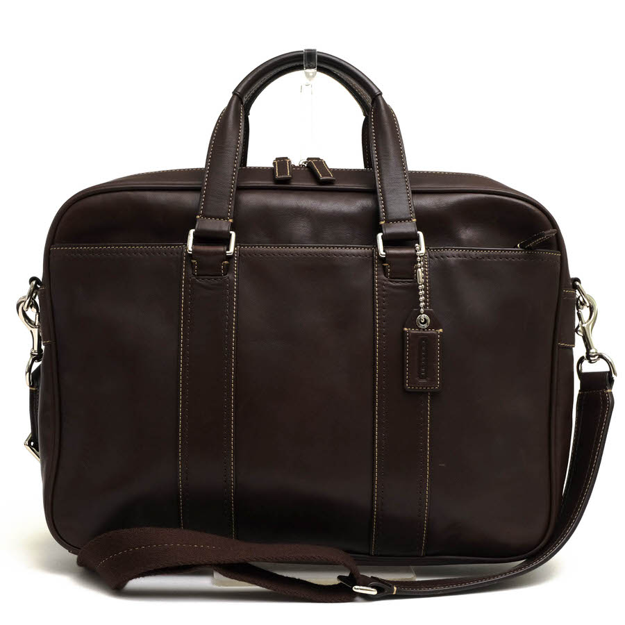 COACH ビジネスバッグ コーチ 70099 Transatlantic Leather Commuter トランスアトランティック レザー コミューター ナチュラルグラブタンレザー 牛革 2WAY ショルダーバッグ 【中古】