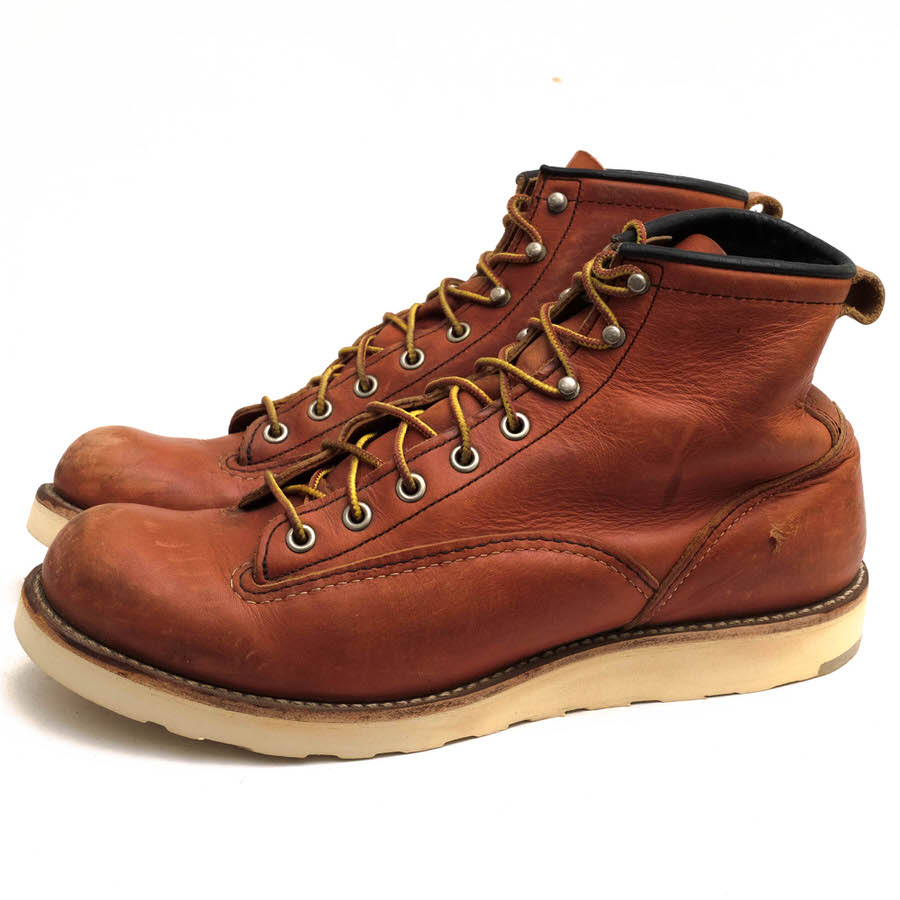 RED WING ワークブーツ レッドウィング 2924 6 039 LINEMAN BOOTS ラインマン オロラセット 牛革 プレーントゥ グッドイヤーウェルト製法 【中古】