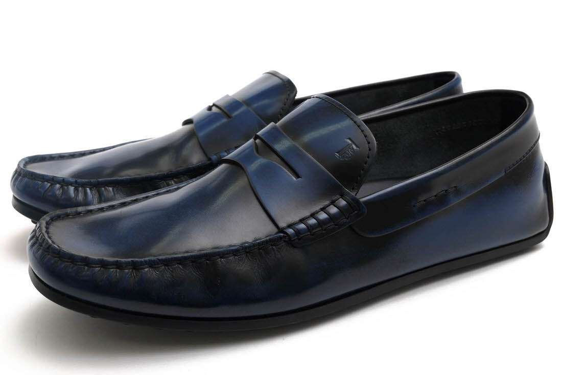 TOD'S ドライビングシューズ トッズ 牛革 カーフ コインローファー型 モカシン スリッポン 【中古】