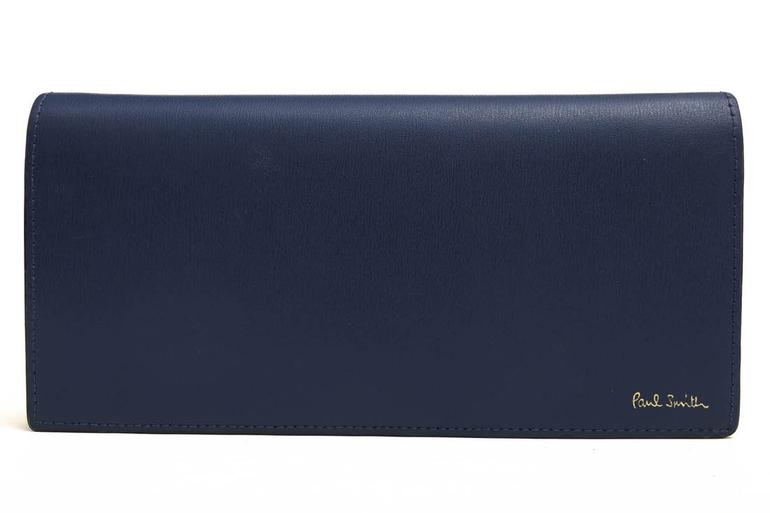 Paul Smith 長財布 ポールスミス PSN306 CITY EMBOSS WALLET シティエンボス スプリットレザー パルメラートエンボス加工 小銭入れあり 二つ折り 【中古】