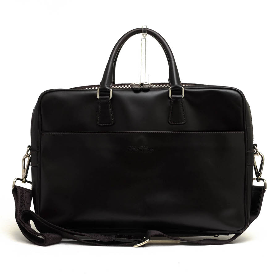 Brooks Brothers ビジネスバッグ ブルックスブラザーズ フルグレインカウハイド 牛革 A4サイズ収納可 2WAY ショルダーバッグ 【中古】